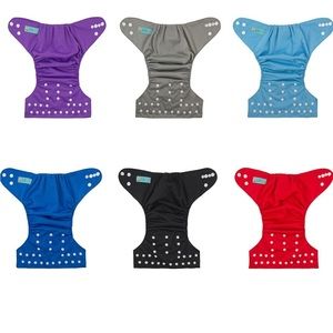 Bundle of 6 Alva Baby Cloth Diapers w/12 inserts